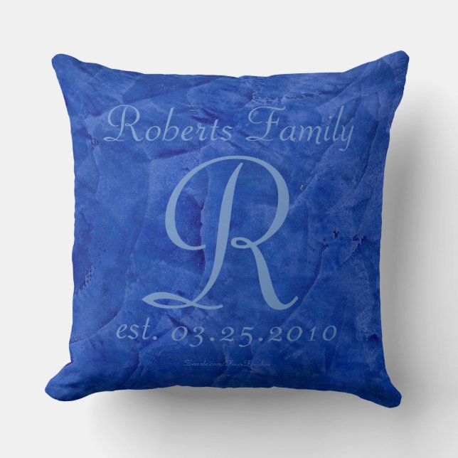 Oreiller de luxe à monogramme personnalisé (Recto)