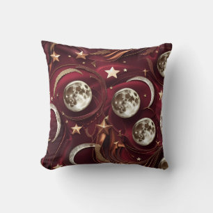 Oreiller de Luxe – Lune Céleste Rouge Grenat
