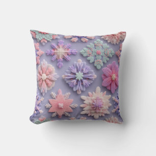 Oreiller de luxe pastel flocon de neige floral jet