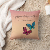 Oreiller de mariage 16x16 avec noms et date en or (Couverture)