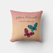 Oreiller de mariage 16x16 avec noms et date en or (Recto)