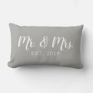 Oreiller de mariage établi Mr et Mrs Script