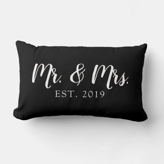 Oreiller de mariage établi Mr et Mrs Script (Recto)