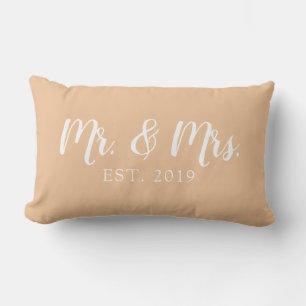 Oreiller de mariage établi Mr et Mrs Script