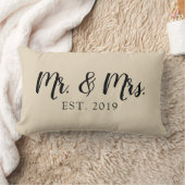 Oreiller de mariage établi Mr et Mrs Script (Couverture)