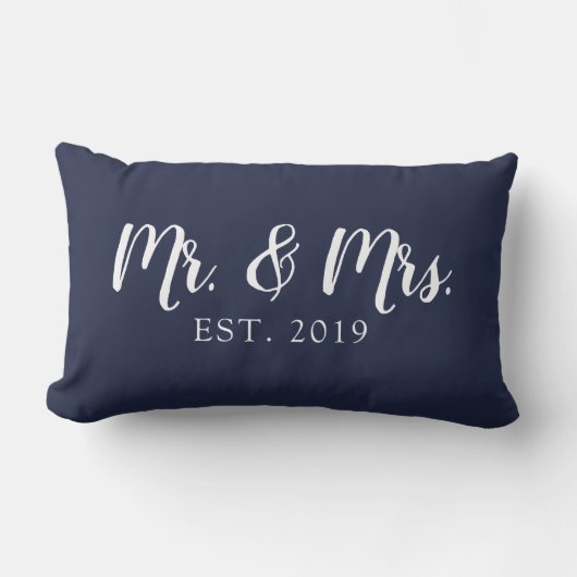 Oreiller de mariage établi Mr et Mrs Script (Recto)