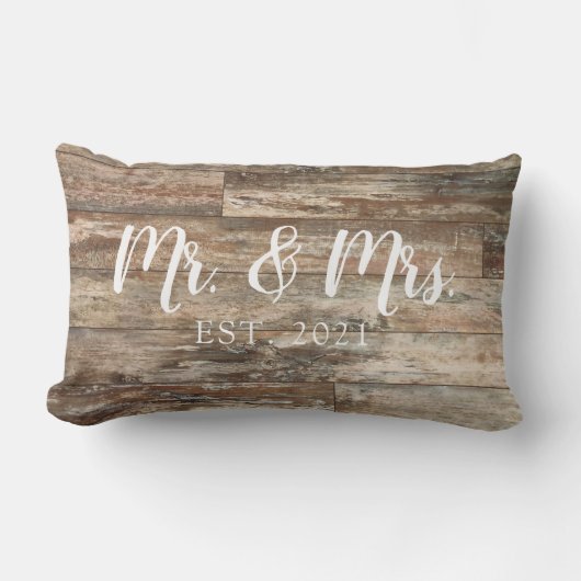 Oreiller de mariage établi Mr et Mrs Script (Recto)