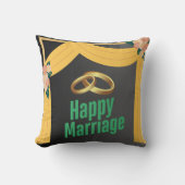 Oreiller de mariage heureux, Coussin à thème d'amo (Recto)