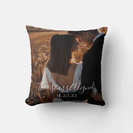 Oreiller de mariage "Les étoiles s'alignent" (Recto)
