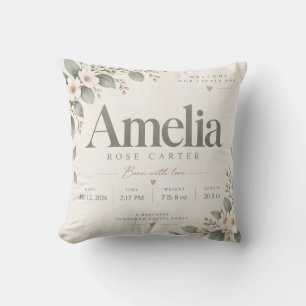 Oreiller de naissance bébé floral Amelia