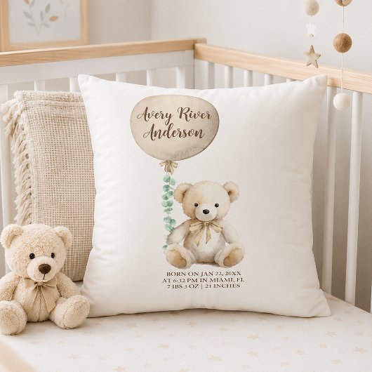 Oreiller de naissance en forme d'ours en peluche n