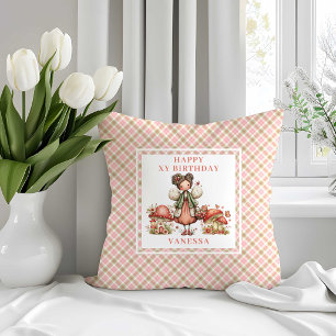 Oreiller de naissance Fille Fleurs Roses Fée Charm
