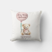 Oreiller de naissance Ourson Rose (Recto)