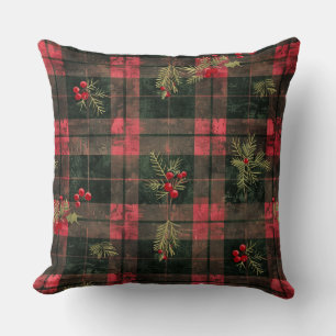Oreiller de Noël à poule rouge et vert