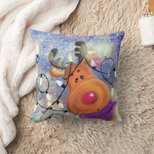 Oreiller de Noël avec Joyeux rennes (Couverture)