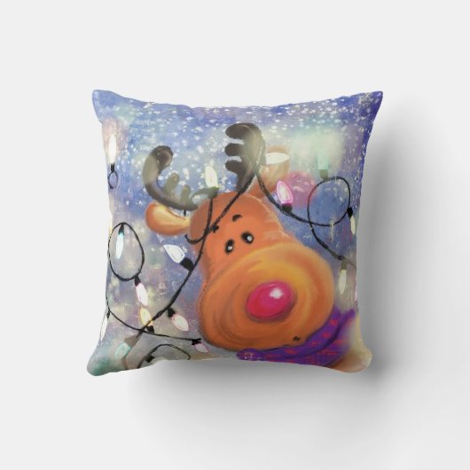 Oreiller de Noël avec Joyeux rennes (Verso)