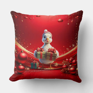 Oreiller de Noël avec un canard mignon