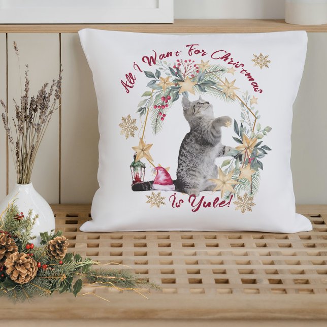 Oreiller de Noël Chat Tigré Hygge – Couronne de Fê (Créateur téléchargé)