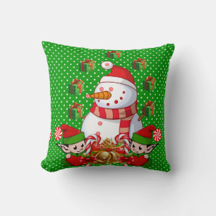 Oreiller de Noël, Elfe Bonhomme de Neige