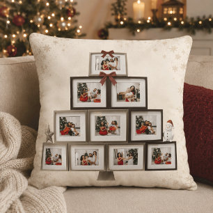 Oreiller de Noël en forme d'arbre avec photo de fa