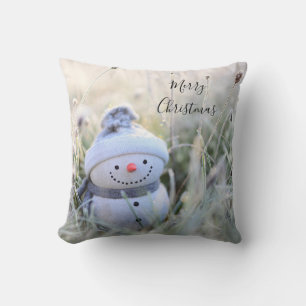 Oreiller de Noël joyeux bonhomme de neige