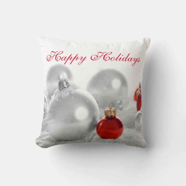 Oreiller de Noël/Ornements et neige (Recto)
