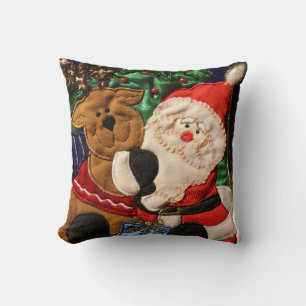 Oreiller de Noël/Père Noël & Reindeer