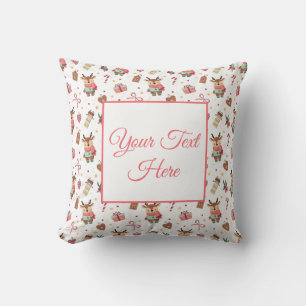 Oreiller de Noël personnalisé Renne Cosy