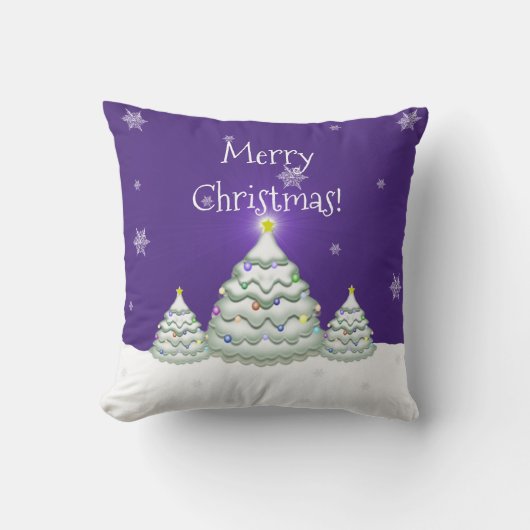 Oreiller de Noël pourpre et neigeux (Recto)