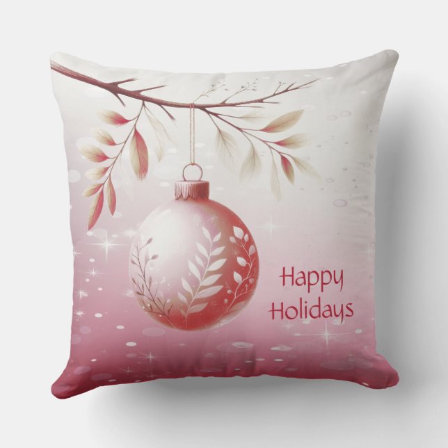 Oreiller de Noël Rose Boule Férié (Verso)