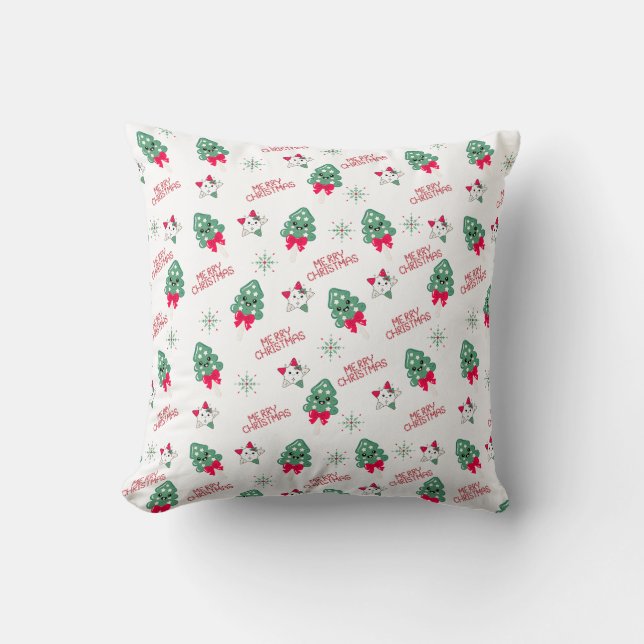 Oreiller de Noël rouge et vert (Recto)