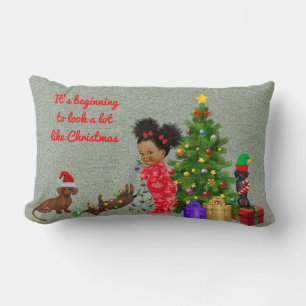 Oreiller de Noël Teckel Décor de fête ethnique