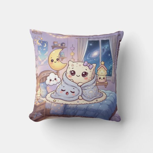 Oreiller de nuit Lune Mignonne (Recto)