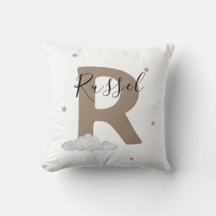 Oreiller de nurserie bohème personnalisé avec lett
