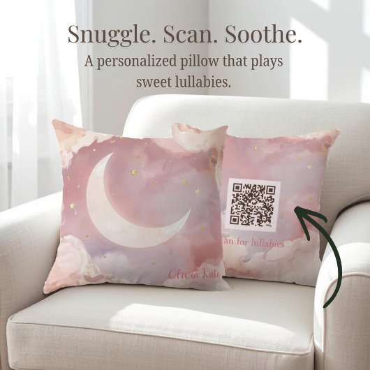 Oreiller de nurserie interactif Lune & Étoiles ave
