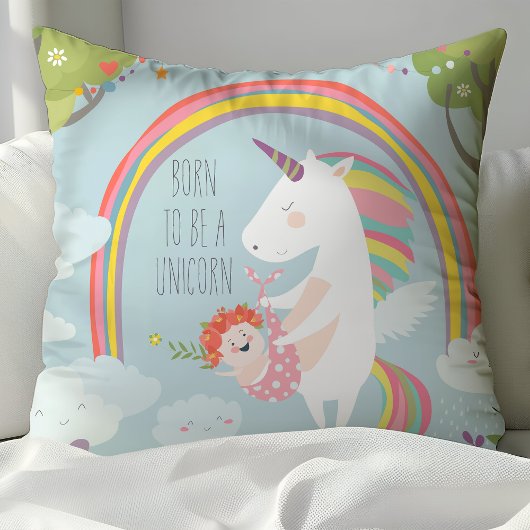 Oreiller de nurserie Licorne et Arc-en-ciel pour b