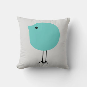 Oreiller de nurserie moderne turquoise et gris pou