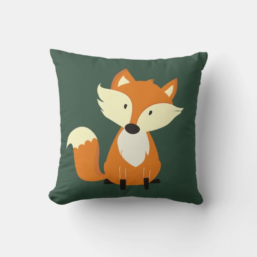 OREILLER DE NURSERY D'ANIMAUX DE BOIS DE RENARD (Recto)