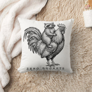 Oreiller de poulet coq drôle sans regrets
