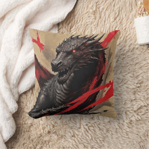Oreiller de pouvoir à encre de dragon cramoisi