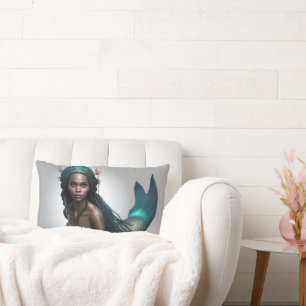 OREILLER DE SIRENE FEMME NOIRE AVEC DREADS