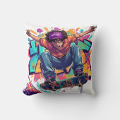 Oreiller de skateboardeur de dessin animé (Recto)
