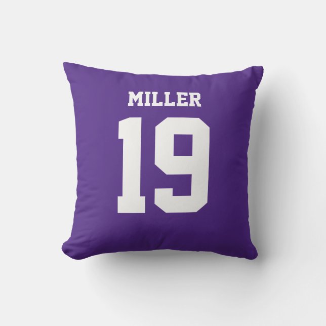 Oreiller de sport double face violet et blanc (Recto)