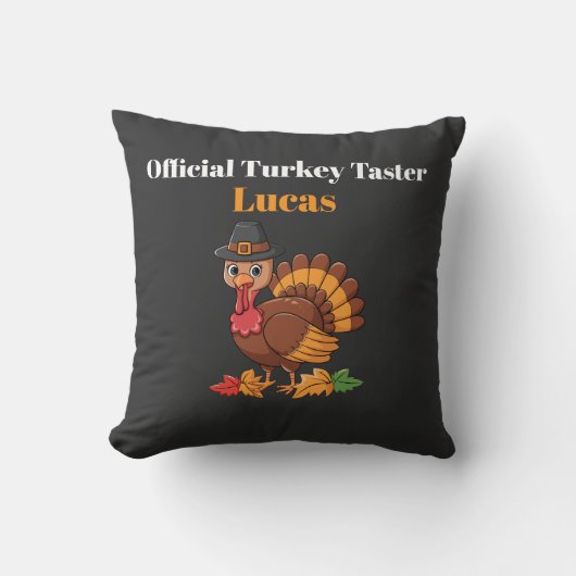 Oreiller de Thanksgiving « Official Turkey Taster (Recto)
