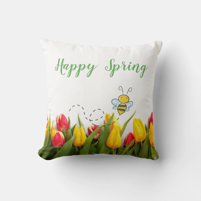 Oreiller de vacances de fleur de tulipe de printem (Recto)