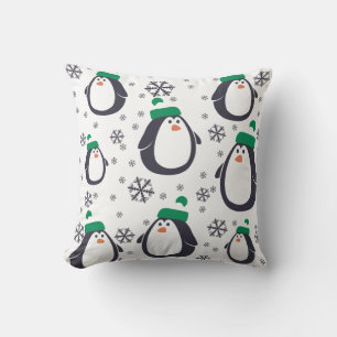 Oreiller de vacances Pingouins et Flocons de Neige