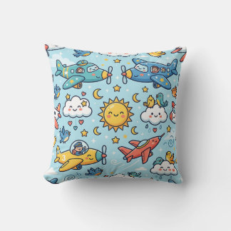 Oreiller de voyage à motif de nuage d'avion