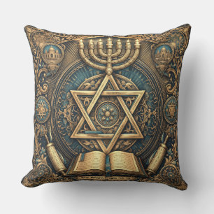 oreiller décoratif à motif traditionnel judaica