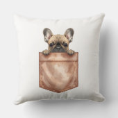 Oreiller décoratif à poche Frenchie aquarelle (Verso)