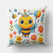 Oreiller Décoratif Abeille de Fête Joyeuse (Verso)